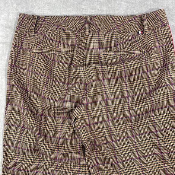 Tommy Hilfiger Women’s 4 Brown Plaid‎ with Red Stripe Pants - Picture 6 of 6